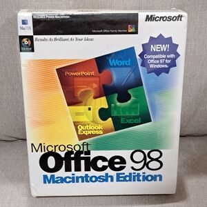 Microsoft Office 98 Macintosh Edition- NEW FACTORY SEALED RETAIL BOX